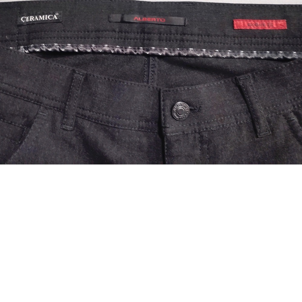 Alberto Ceramica Modern Fit Mens Black 5-Pocket Trousers Pants W33 L32‎ 181/2077 - Picture 8 of 9